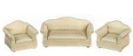 (image for) Living Room Furniture Set - Tan Fabric Upholstery - 3pc