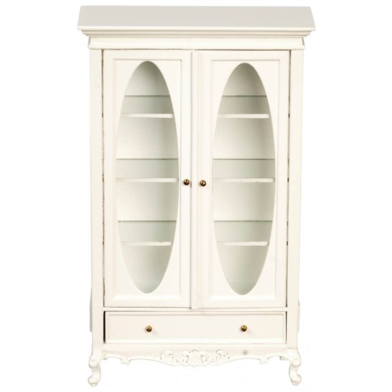 (image for) American Victorian Large Display Cabinet - White