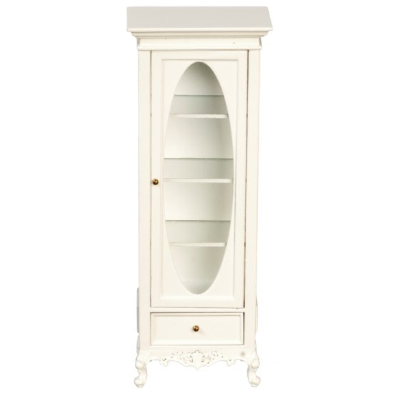 (image for) American Victorian Narrow Display Cabinet - White