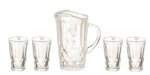 (image for) Diamond Cut Pitcher w/ 4 Glasses - Clear