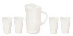 (image for) Diamond Cut Pitcher w/ 4 Glasses - White