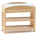 (image for) Slatted Baby Changing Table - Oak w/ Blue