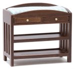 (image for) Slatted Baby Changing Table - Walnut w/ Blue