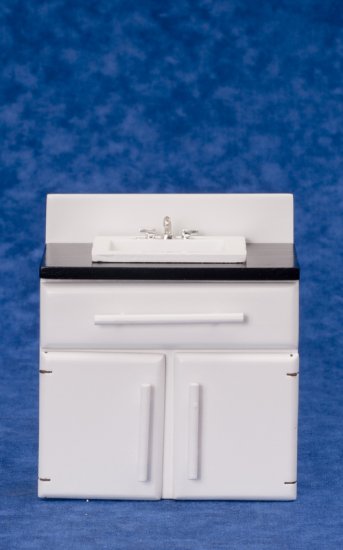 (image for) White Sink Unit w/ Black Counter Top