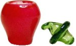 (image for) Red Glass Jar with Green Top