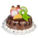 (image for) Round Chocolate Cake w/ Fruit Decoration