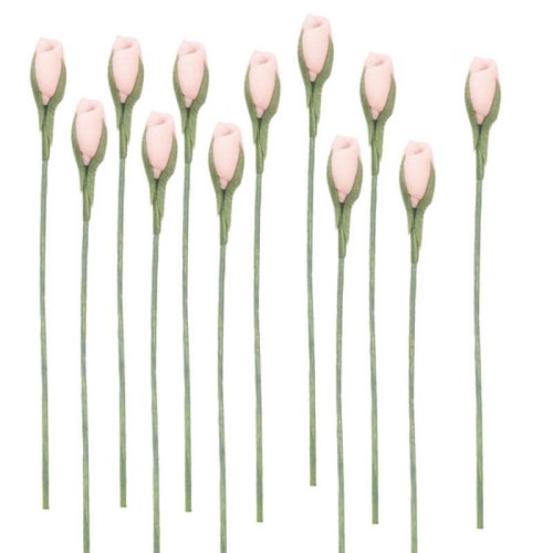 (image for) Pink Rosebud Stems 12pc