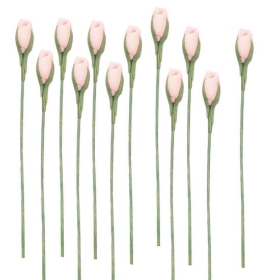 (image for) Pink Rosebud Stems 12pc