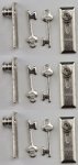 (image for) 1/2in Scale Door Knob Key Plate & Keys Satin Nickel 6pc