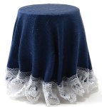 (image for) Navy - Blue w/ White Lace Trim