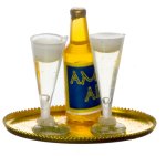 (image for) Beer & 2 Filled Glasses on a Serving Tray