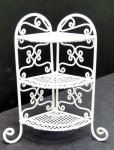 (image for) White Wrought Iron Corner Plant Stand