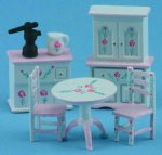 (image for) 1/4in Scale Dinette Set - Handpainted - White