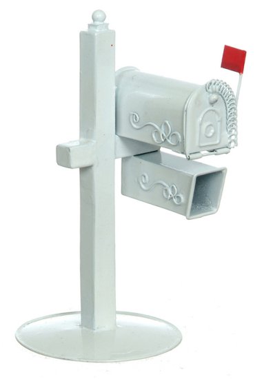 (image for) White Rural Mailbox w/ Paper Box