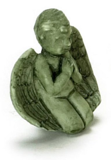 (image for) Green Praying Cherub Statue 2pc