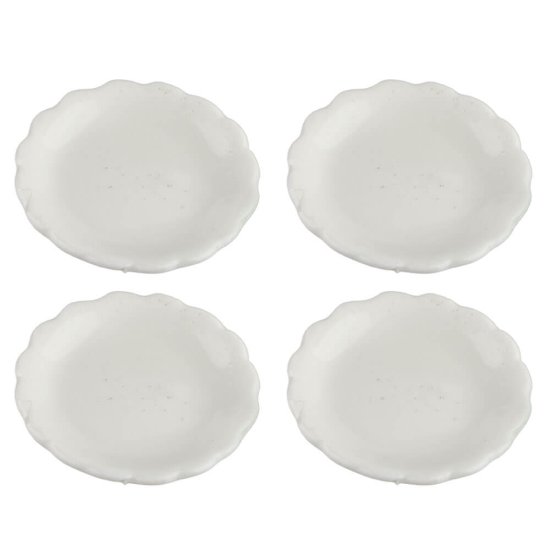 (image for) Scalloped Luncheon Plate - White 4pc