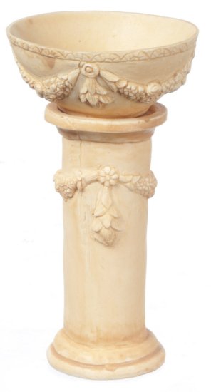 (image for) Tan Victorian Birdbath 2pc