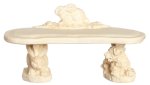 (image for) Stone Bench w/ Rabbit Decor Ivory