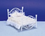 (image for) White Iron Bed w/ Bedding