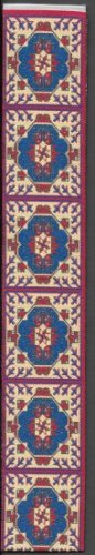 (image for) Large Turkish Rectangular Throw Rug Runner - Red & Blue Floral