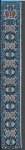 (image for) Large Turkish Rectangular Throw Rug Runner - Blue Floral