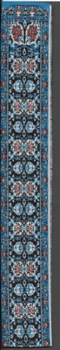 (image for) Large Turkish Rectangular Throw Rug Runner - Blue Floral