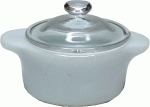 (image for) White Ceramic Casserole Dish w/ Glass Lid