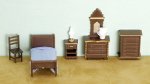 (image for) 1/4in Scale Scale Bedroom Set Plastic 8pc