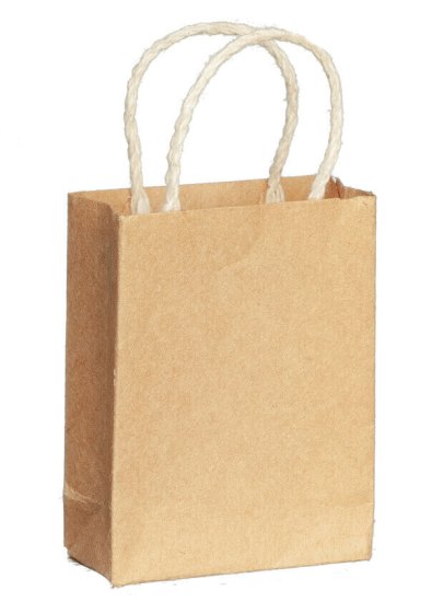 (image for) Brown Shopping Bag w/ Handles 4pc