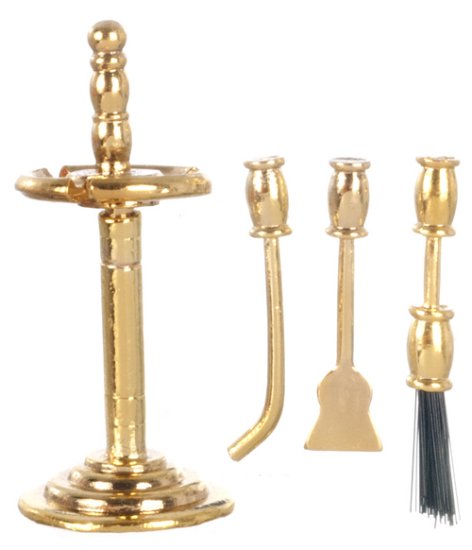 (image for) Brass Fireplace Tools w/ Stand