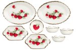 (image for) Strawberry Pattern Bowls & Platters Set 8pc