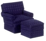 (image for) Chair & Ottoman - Navy Blue