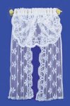 (image for) White Lace Window Drape for Single Window