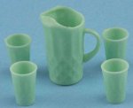 (image for) Pitcher & 4 Glasses - Jadite