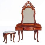 (image for) Walnut Dressing Table w/ Stool