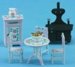 (image for) 1/4in Scale White Kitchen Set Hand Painted