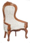 (image for) White & Walnut Victorian Gents Chair