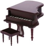 (image for) Mahogany Baby Grand Piano w/ Bench