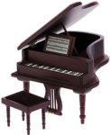 (image for) Mahogany Baby Grand Piano w/ Bench