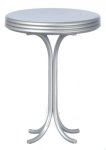 (image for) 1950s Tall Round Cafe Table - Silver