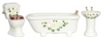 (image for) Yellow Floral 3pc Bathroom Set