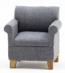 (image for) Fabric Upholstered Armchair - Dark Gray