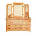 (image for) Slat Dresser w/ 3 Mirrors - Oak