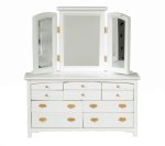 (image for) Slat Dresser w/ 3 Mirrors - White