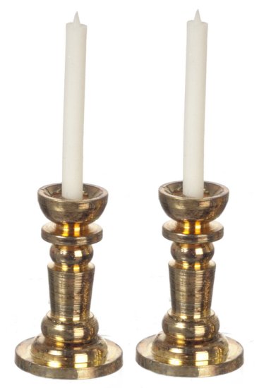 (image for) Candlestick Set 2pc Brass Non-Electric