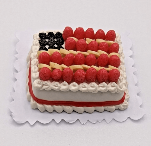 (image for) Flag Sheet Cake w/ White Frosting