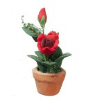 (image for) Red Roses in a Clay Pot