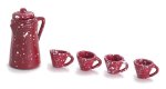 (image for) Red Enamel Coffee Set 6pc