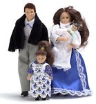 (image for) Victorian Doll Familiy Brunette 4pc