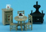 (image for) 1/4in Scale Oak Kitchen Set Hand Painted